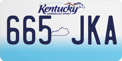 KY license plate 665JKA