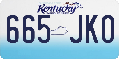 KY license plate 665JKO
