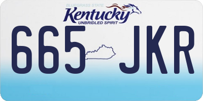 KY license plate 665JKR
