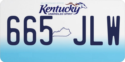 KY license plate 665JLW