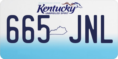 KY license plate 665JNL