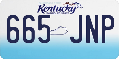KY license plate 665JNP