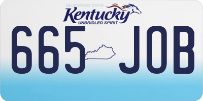 KY license plate 665JOB