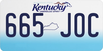 KY license plate 665JOC