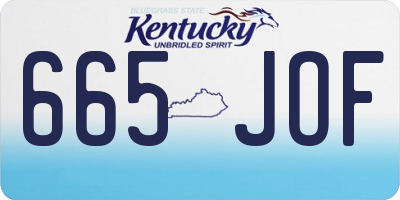 KY license plate 665JOF