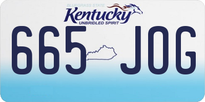 KY license plate 665JOG
