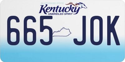 KY license plate 665JOK