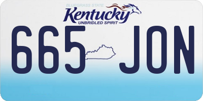 KY license plate 665JON