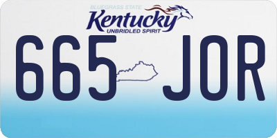KY license plate 665JOR