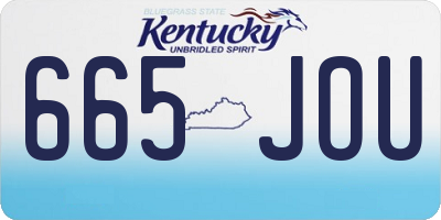 KY license plate 665JOU