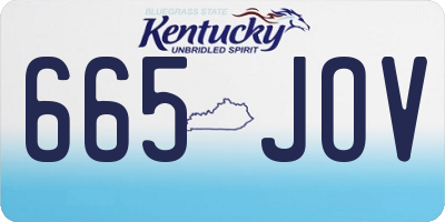 KY license plate 665JOV