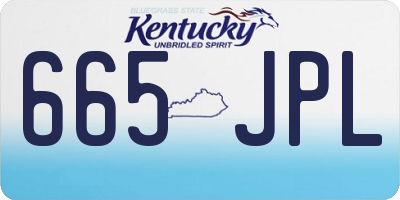 KY license plate 665JPL