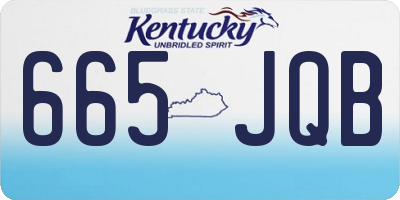 KY license plate 665JQB