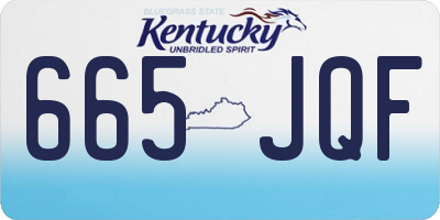 KY license plate 665JQF