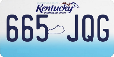 KY license plate 665JQG