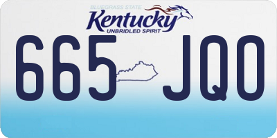 KY license plate 665JQO