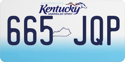 KY license plate 665JQP