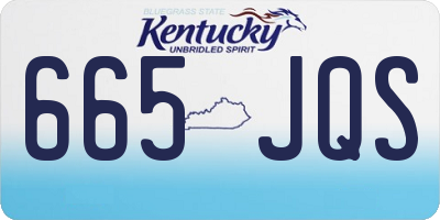 KY license plate 665JQS