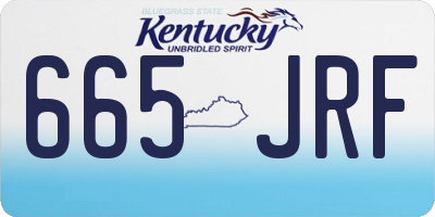 KY license plate 665JRF