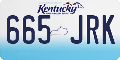 KY license plate 665JRK