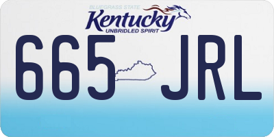 KY license plate 665JRL