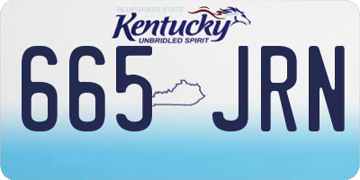 KY license plate 665JRN