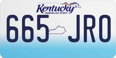 KY license plate 665JRO