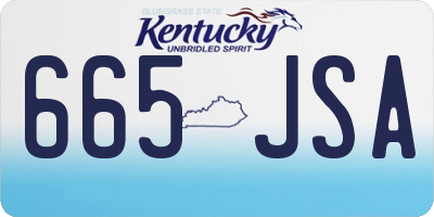 KY license plate 665JSA