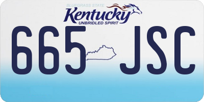 KY license plate 665JSC