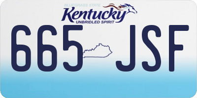 KY license plate 665JSF