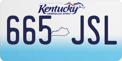 KY license plate 665JSL