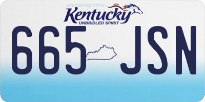 KY license plate 665JSN