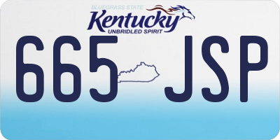 KY license plate 665JSP