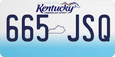 KY license plate 665JSQ