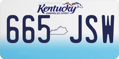 KY license plate 665JSW
