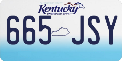 KY license plate 665JSY