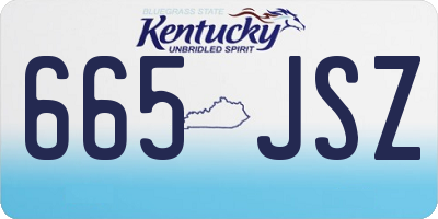 KY license plate 665JSZ