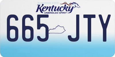 KY license plate 665JTY