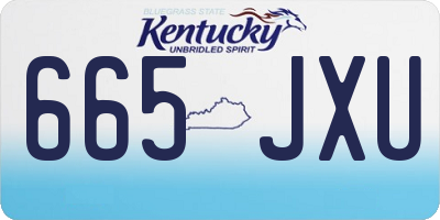 KY license plate 665JXU