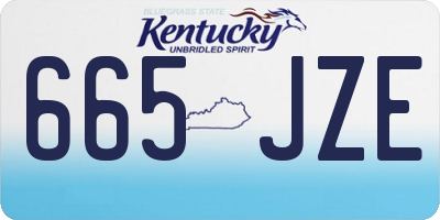 KY license plate 665JZE