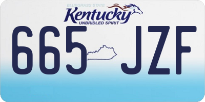 KY license plate 665JZF