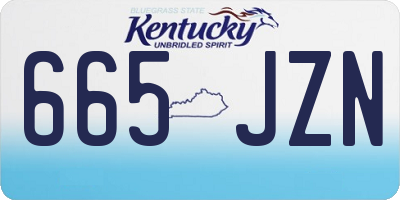 KY license plate 665JZN