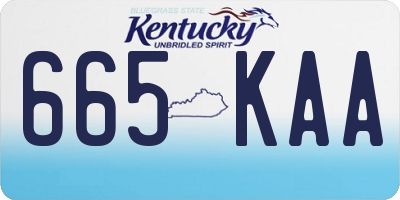 KY license plate 665KAA