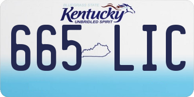 KY license plate 665LIC