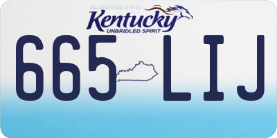 KY license plate 665LIJ