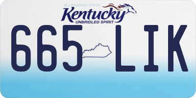 KY license plate 665LIK