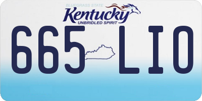 KY license plate 665LIO