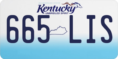 KY license plate 665LIS