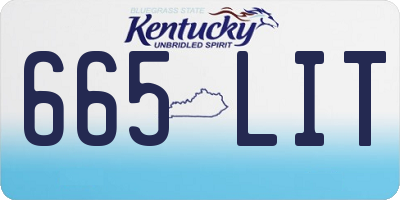 KY license plate 665LIT