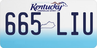 KY license plate 665LIU